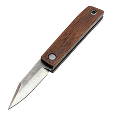Stylish Folding Knife on White Background