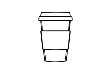 Simple line drawing of a disposable coffee cup