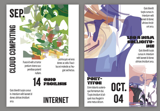 Flyer A4 Abstract Pastel Transparent Shapes Random Rectangles