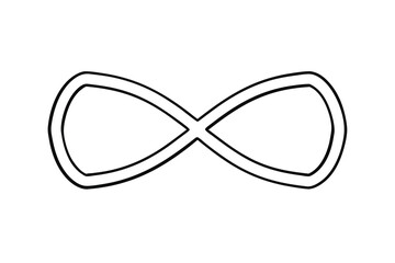 Fototapeta premium Simple line drawing infinity symbol endless loop design