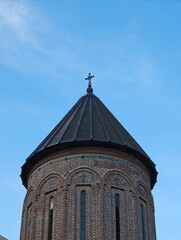 Orthodox church dome reaching for the heavens on a clear day