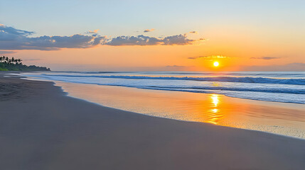 Fototapeta premium Serene Sunset Over Tropical Beach