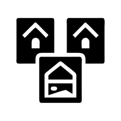 Real estate icon bundle pack: high-resolution black silhouettes with transparent background