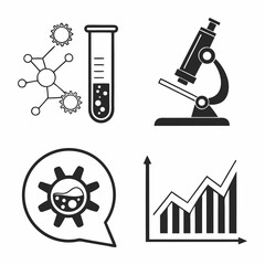 Science technology innovation research development growth graph microscope test tube