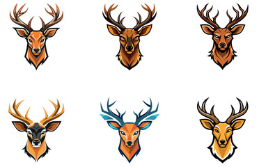 Deer Head Vector Designs Elegant Wildlife Silhouettes for Rustic and Nature-Inspired Projects