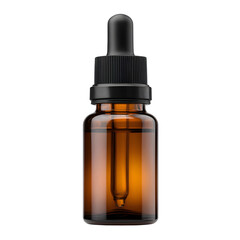 Fototapeta premium Amber glass bottle with dropper essential oil product packaging design isolated on transparent background