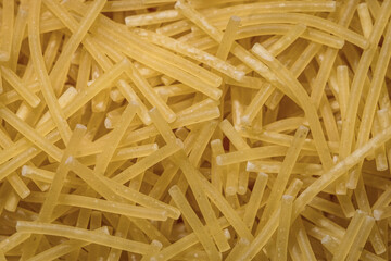 Macro Shot of Raw Vermicelli Pasta Close-Up