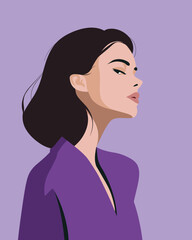 Simple Modern Flat Vector Illustration of Woman