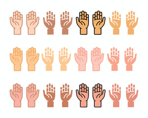Hand icon illustration set of hand icon