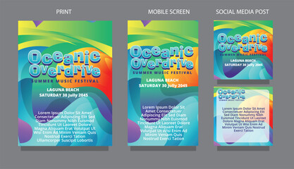 Clean Fluid Motion. Abstract Wave Design for Digital and Print Use. fluid design template multiple platform for print, mobile screen and social media post vector illustration