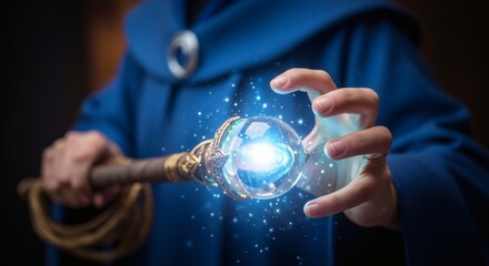 Wizard magic staff sorcerer spellcasting fantasy concept art