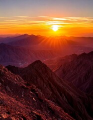 Majestic mountain sunrise
