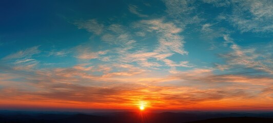 The breathtaking sunset illuminating the horizon with vibrant colors and serene beauty.