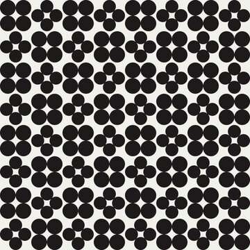 Mid century modern floral geometric pattern in black and white. Graphical illustration for a unique textiles and home d&eacute;cor.

