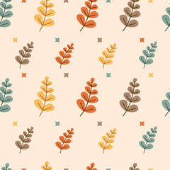 vector seamless autumn leaves pattern