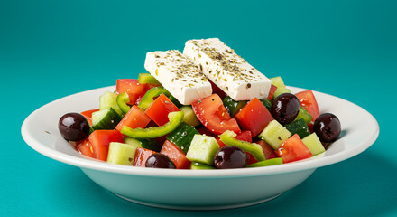 Fresh Greek Salad with Feta Cheese