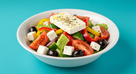 Fresh Greek Salad with Feta Cheese