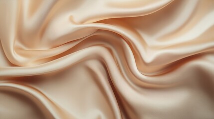 A serene image of smooth, flowing silk fabric in creamy beige tones, forming soft waves and folds, ideal for elegant and minimalist designs.