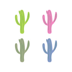 COLORFUL CACKTUSES SUMMER DESIGN ELEMENTS COLLECTION VECTOR