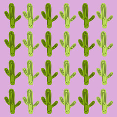 RETRO DESERT CACKTUSES CREATIVE SUMMER PATTERN TEXTURE