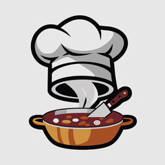 vector icons cooking food chef hat include a pizza slice, a sushi roll, spaghetti and meatballs, a curry bowl burger , fish 
