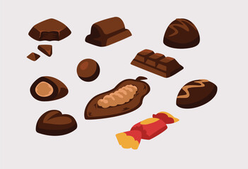 Chocolate Nugget set. flavors of sweets.
