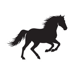 horse silhouette isolated on white