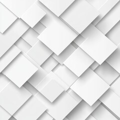 Modern white and light grey square overlapped pattern on background with shadow. white background. Minimal geometric white light background abstract design. Elegant white and grey Background.