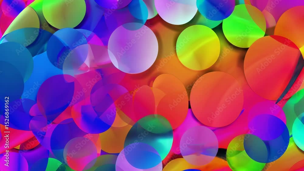 Wall mural colorful abstract background overlap layer on bright space with circles effect decoration. modern gr
