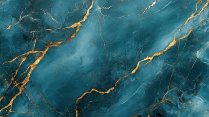 Teal marble texture with gold veins.