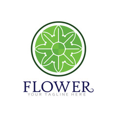 Vintage Floral Logo Design with Romantic Garden Nature Elements