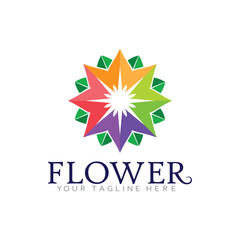 Whimsical Flower Logo Vector in Fresh Springtime Theme
