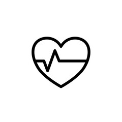 heart rate icon, simple flat style, vector illustration, symbol, design logo template pictogram, for ui or ux isolated on white for mobile app, editable