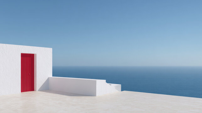 minimalist composition featuring single ultrabright color accent against clean background