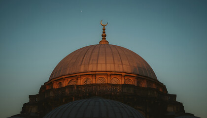 Naklejka premium Mosque dome with sky background