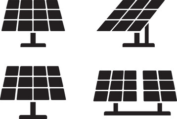 Solar panel editable vector renewable energy icon flat style