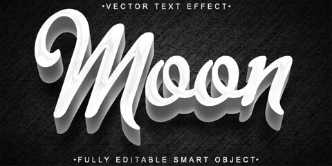  Moon Night Stars Lunar Dreamy Wight Black Fully Editable Smart Object Text Effect