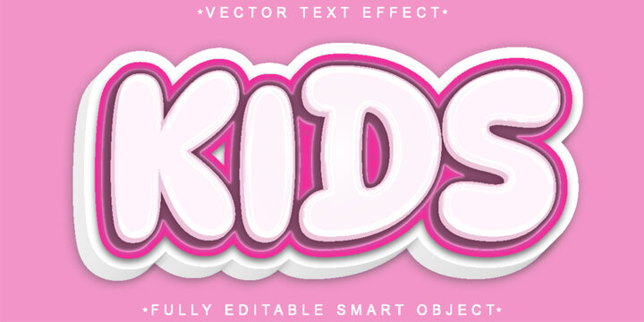  Kids Cute Child Fun Sweet Playful Fully Editable Smart Object Text Effect