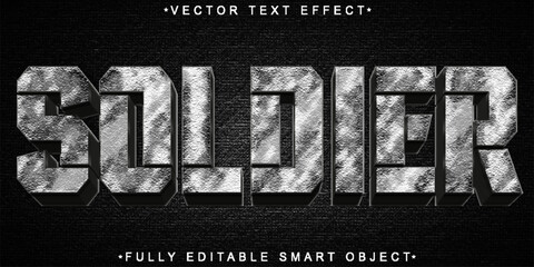  Soldier Army Metal War Battle Combat Fully Editable Smart Object Text Effect