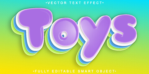  Toys Play Fun Child Kids Colorful Fully Editable Smart Object Text Effect
