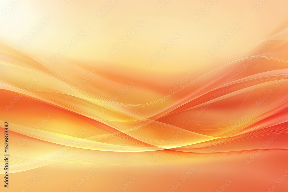 Canvas Prints soft gradient waves in warm tones of orange and yellow