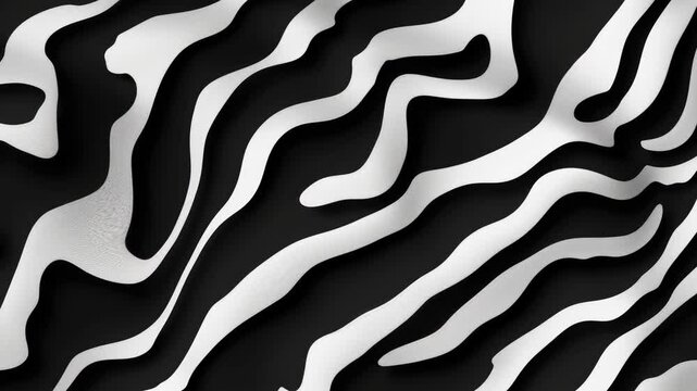 Zebra print fabric with a black and white background animation