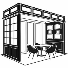 Modern exhibition booth design minimalist style