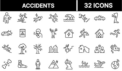 Accidents Icon Representing Unexpected Incidents, Safety Hazards, and Emergency Situations
