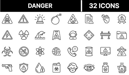 Danger Icon Representing Hazardous Conditions, Warnings, and Safety Alerts
