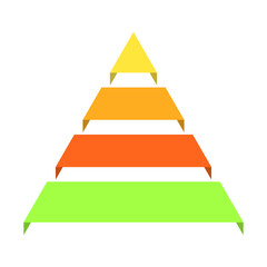 Triangle pyramid chart, infographic element, vector illustration.