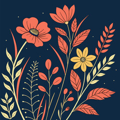 floral background with flowers Ai-Generated