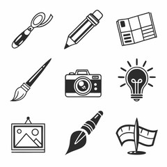 Creative design elements icons set transparent background