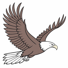 Majestic bald eagle in flight powerful wings soaring