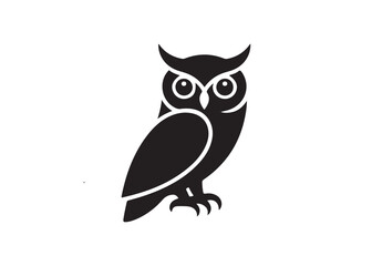 Cute cartoon owl illustration with big eyes on a branch, perfect for a fun wildlife design